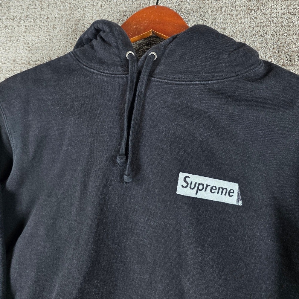 Supreme Stop Crying Graphic Hoodie‎ Black Mens Medium Pullover Sweatshirt Heavy - Picture 4 of 12